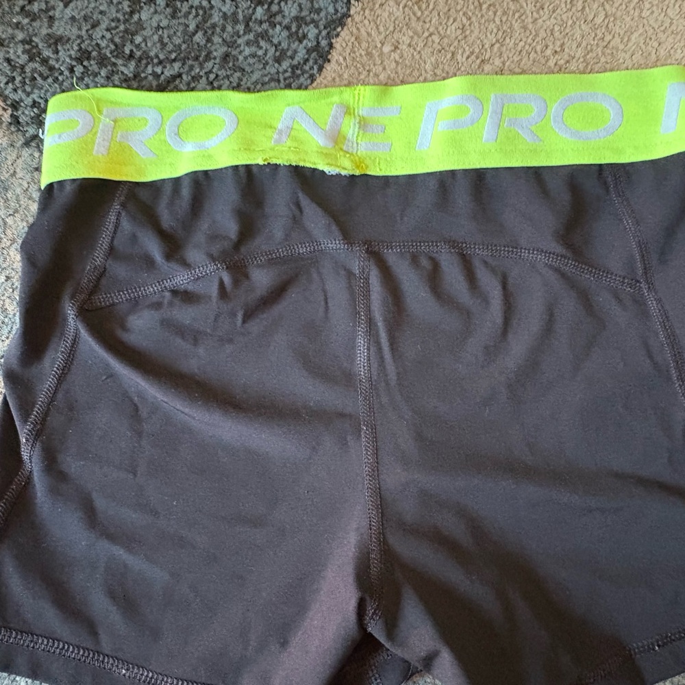 Black and Neon Green Athletic Shorts